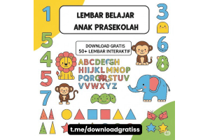 Download Gratis 50+ LEMBAR BELAJAR ANAK PRA SEKOLAH 
