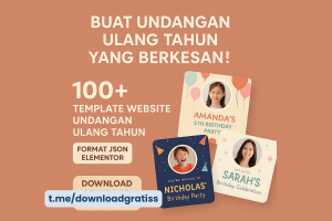 Download Gratis 100+ Template Website Undangan Ulang Tahun Wordpress Elementor