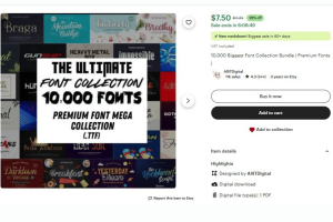 Download Gratis The Ultimate Font Collection 10.000+ Font Mega Bundle